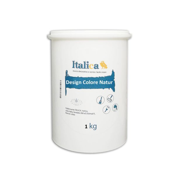 Italica Design Colore Naturale 1kg Экологичная премиальная краска с противогрибковым, бактерицидным свойством и высокой степенью износостойкости