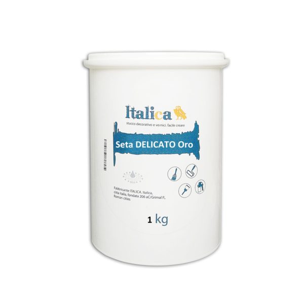 ITALICA SETA DELICATO Oro - декоративное покрытие с деликатным шелковым эффектом и эффектом «велюр». База золото