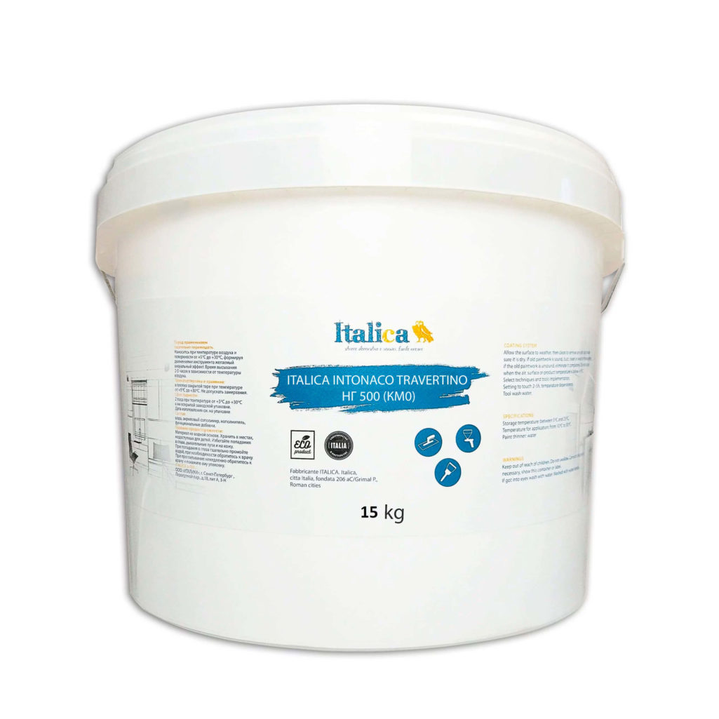Декоративная штукатурка ITALICA INTONACO TRAVERTINO НГ 500 (КМ0) 15 кг ...