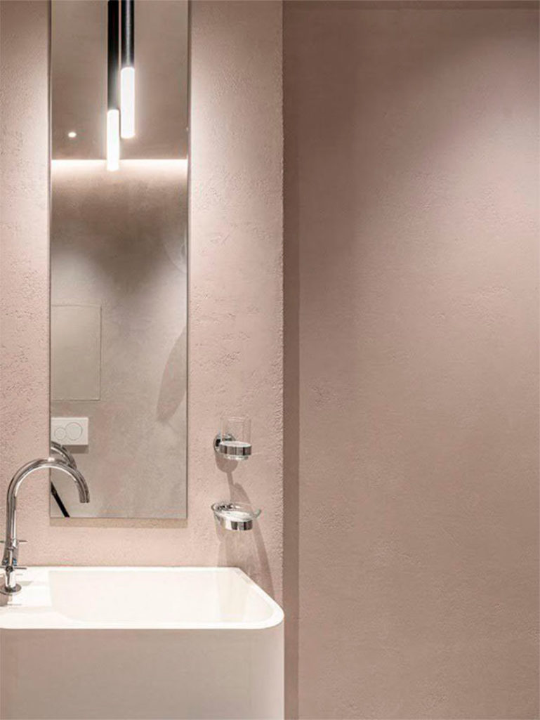 Микроцемент для санузла Italica Super Cemento с защитным лаком PU2