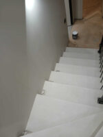 Декоративная штукатурка Polycement + Protector + PU2 в молочном белом оттенке