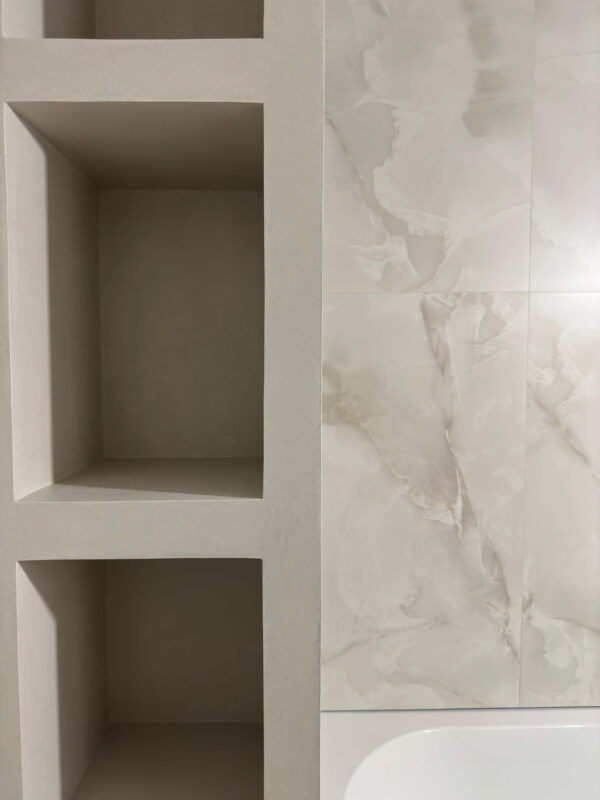 Декоративная штукатурка Арт Бетон Polycement 300 с влагостойким лаком Italica Protector + PU 2