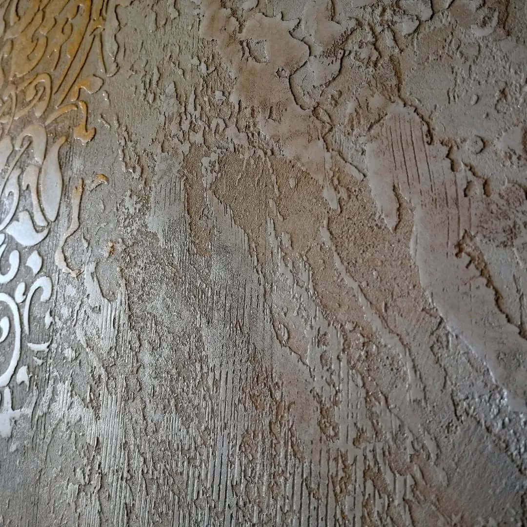 Деталь художественного оформления на штукатурке Marmorino Classico