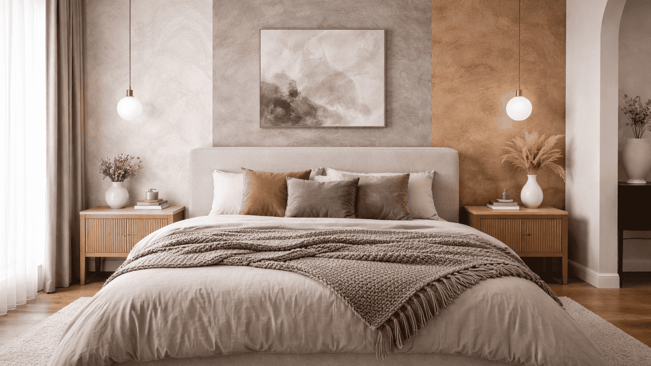 Как комбинировать декоративную штукатурку в интерьере